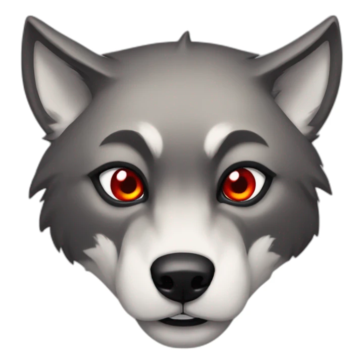 wolf aggressive, red eyes, black haird sticker