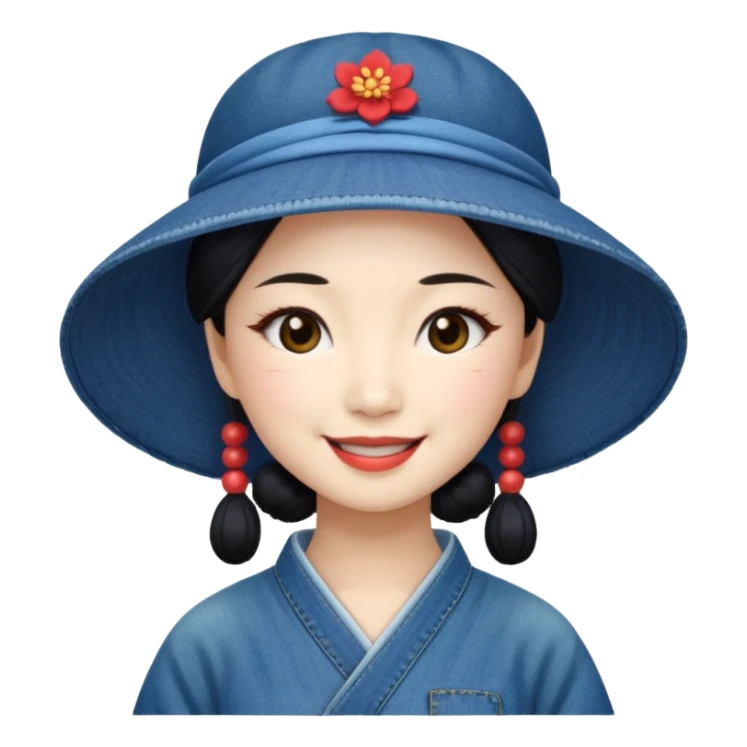 geisha denim hat sticker