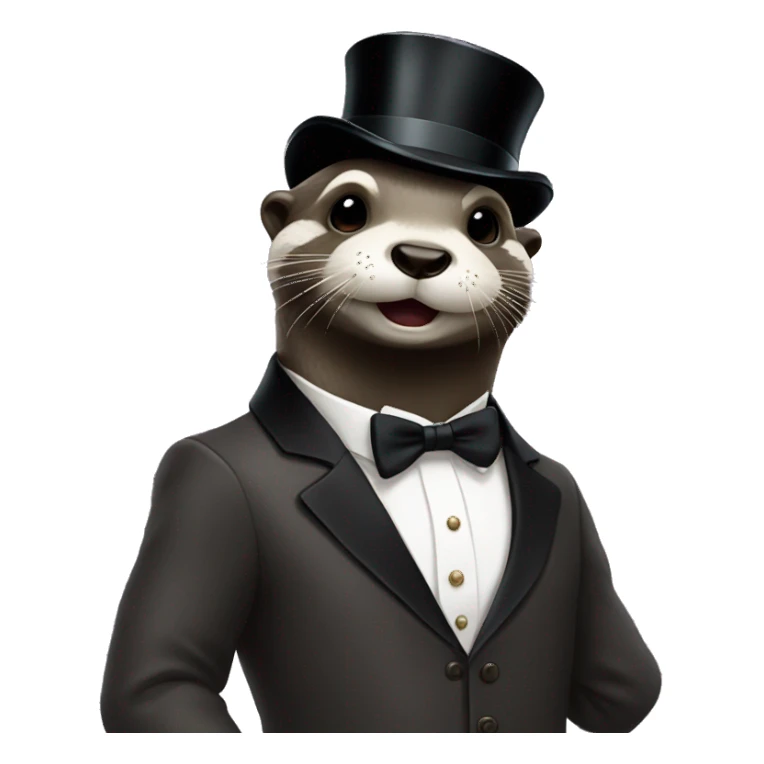Otter dressed as monopoly man sticker
