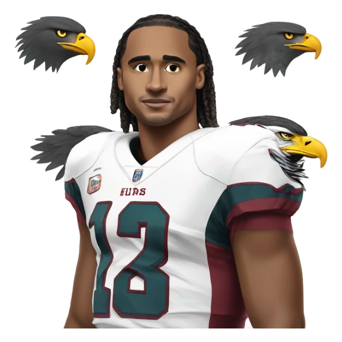 Eagle wearing a Jalen hurts jersey  sticker