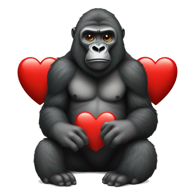 Gorilla with heart sticker