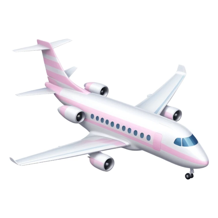 White plane with pastel pink stripes sticker