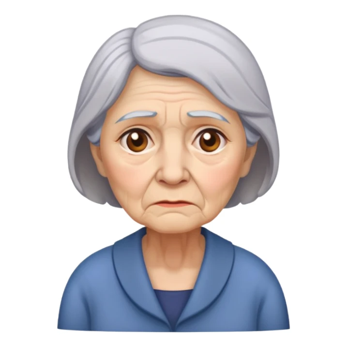 old woman sad standing  sticker