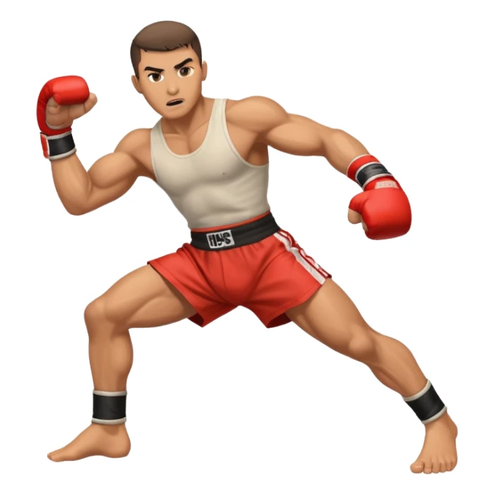 kickboxer kicking sticker