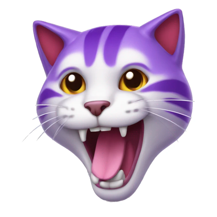 Gato morado sonriente que tira humo rojo sticker