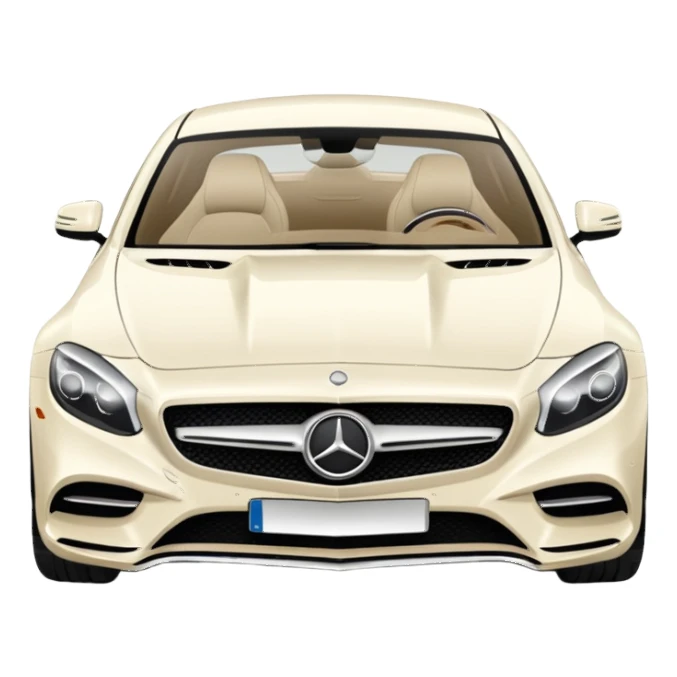 White cream mercedes sticker