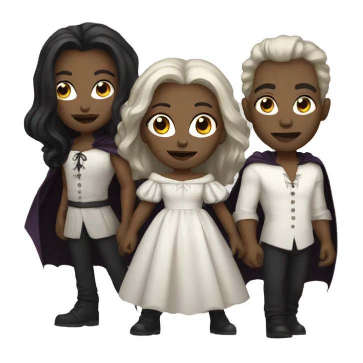 white mean vampire family sticker