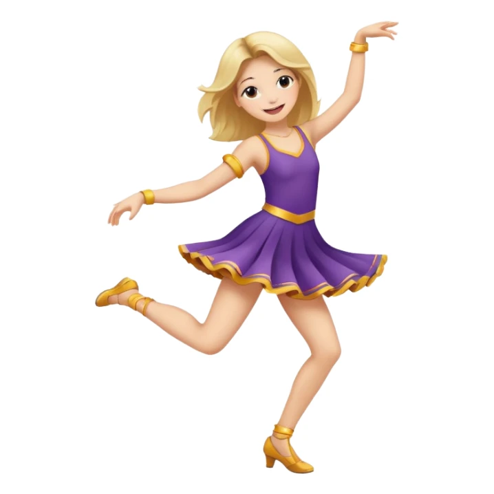 Happy girl dancing full body sticker