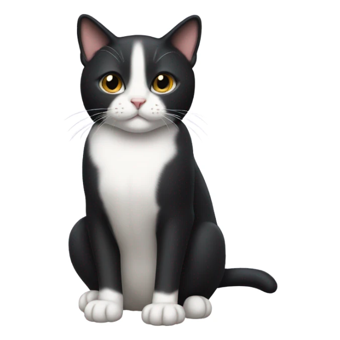 Small tuxedo short-haired cat sticker