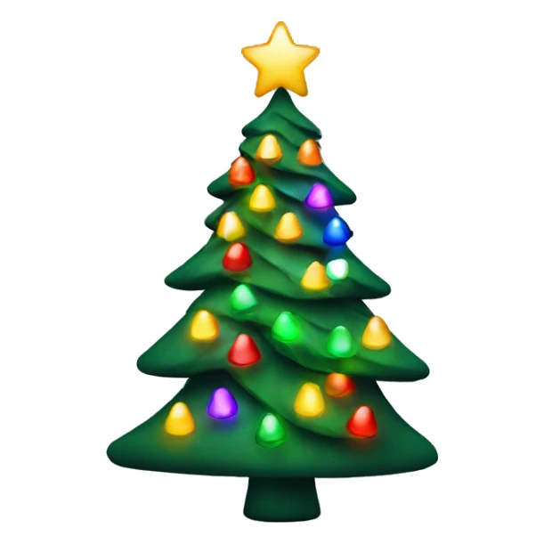 Christmas tree with colorful lights  sticker