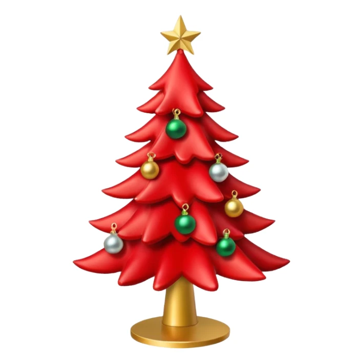 Red christmas tree sticker