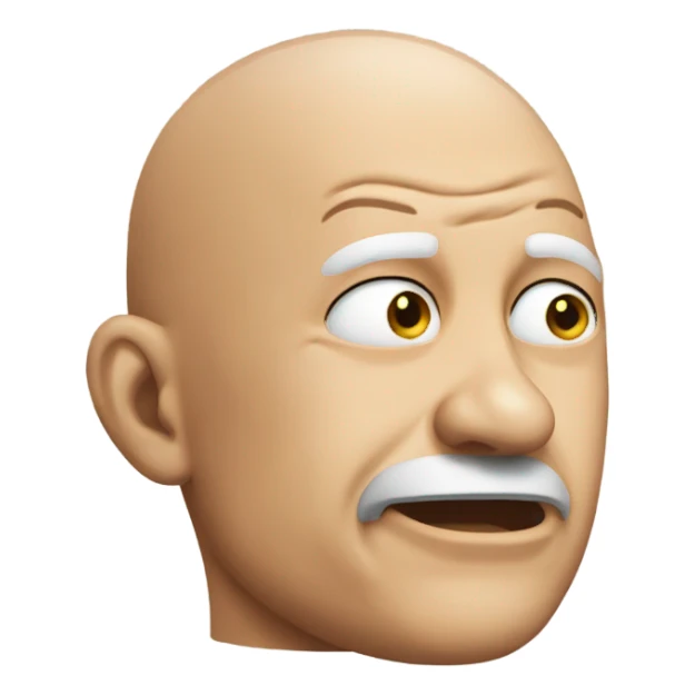 shiny bald head bald man crying sticker