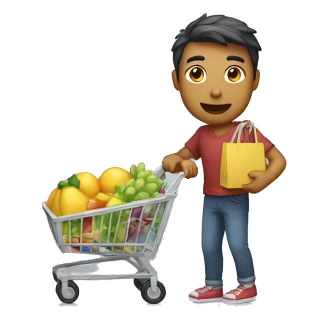 mono con carrito de compras sticker