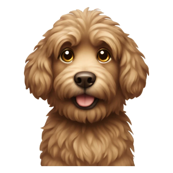 Brown fluffy dog standing  sticker
