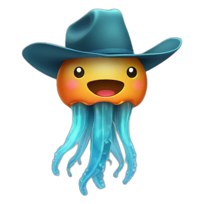 Jellyfish with a cowboy hat sticker