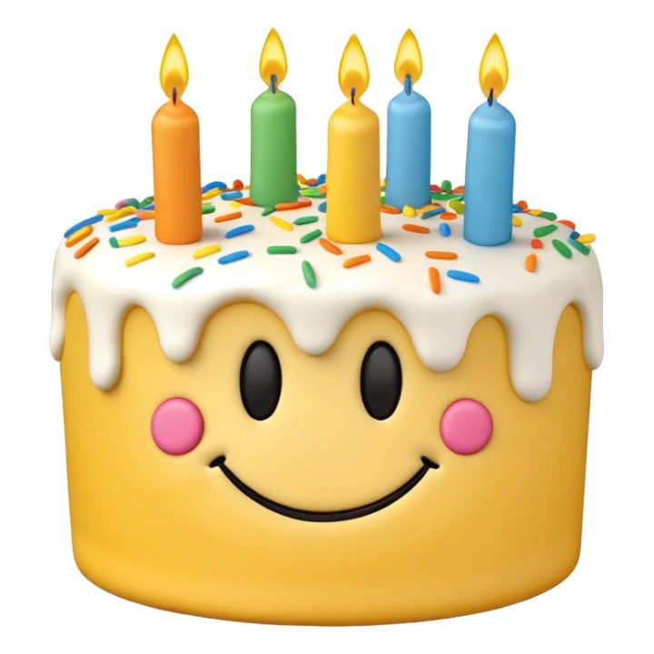 smiley face birthday cake sticker