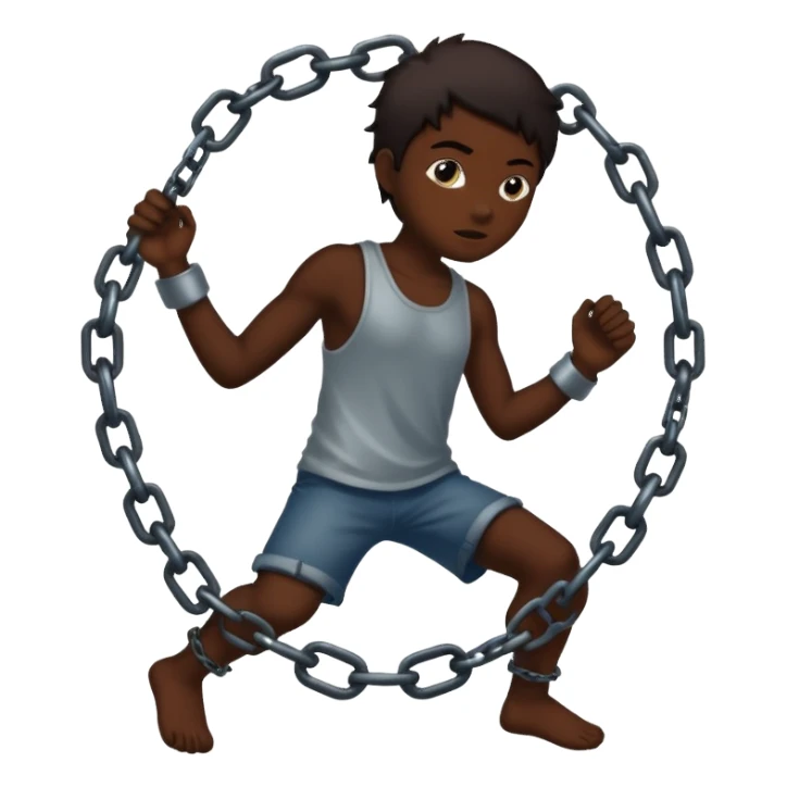 silhouette breaking free from chains sticker