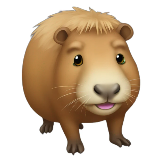 Capybara with poop green sticker