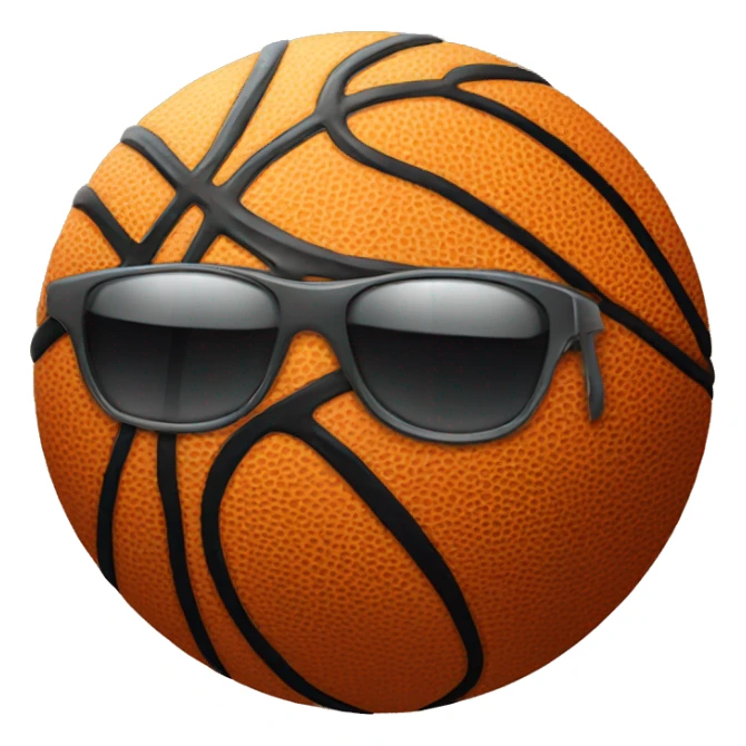 Basketball with sunglasses  sticker