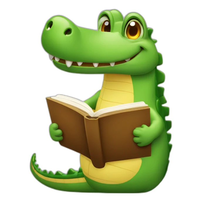 Cute crocodile with book sticker