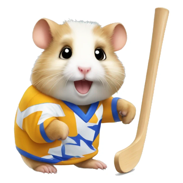 hamster with icehockey sticker