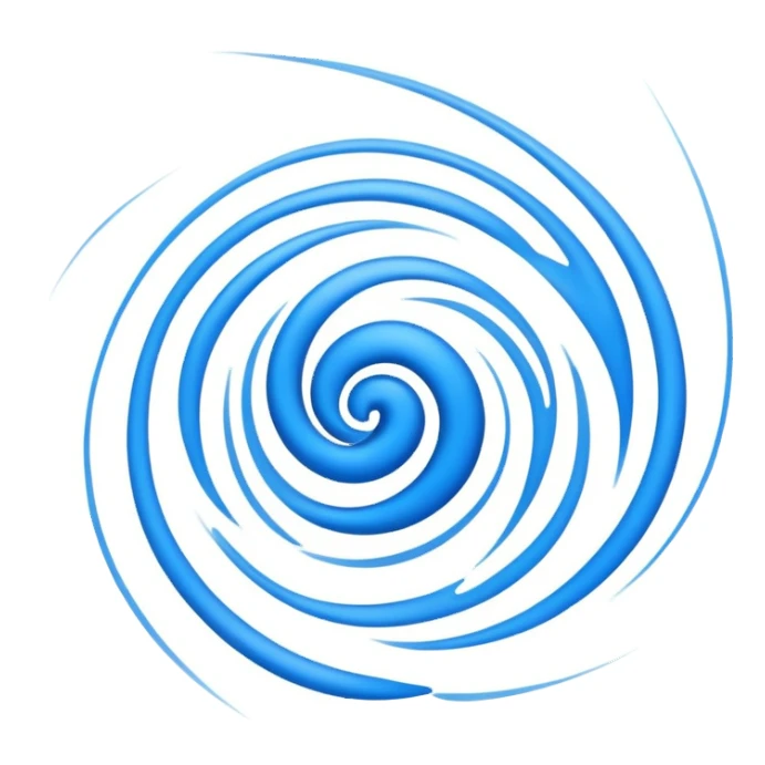 Strong blue wind blowing with visible air currents and motion lines sticker