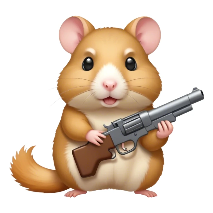 hamster with gun sticker