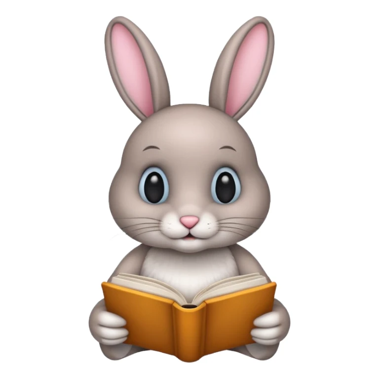 bunny reading book sticker