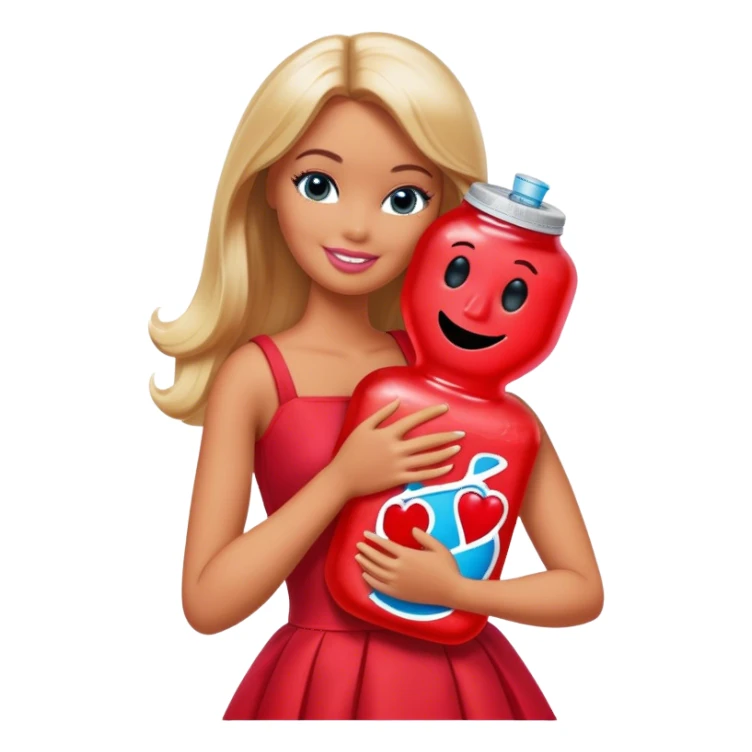 Kool-Aid man hugging Barbie sticker