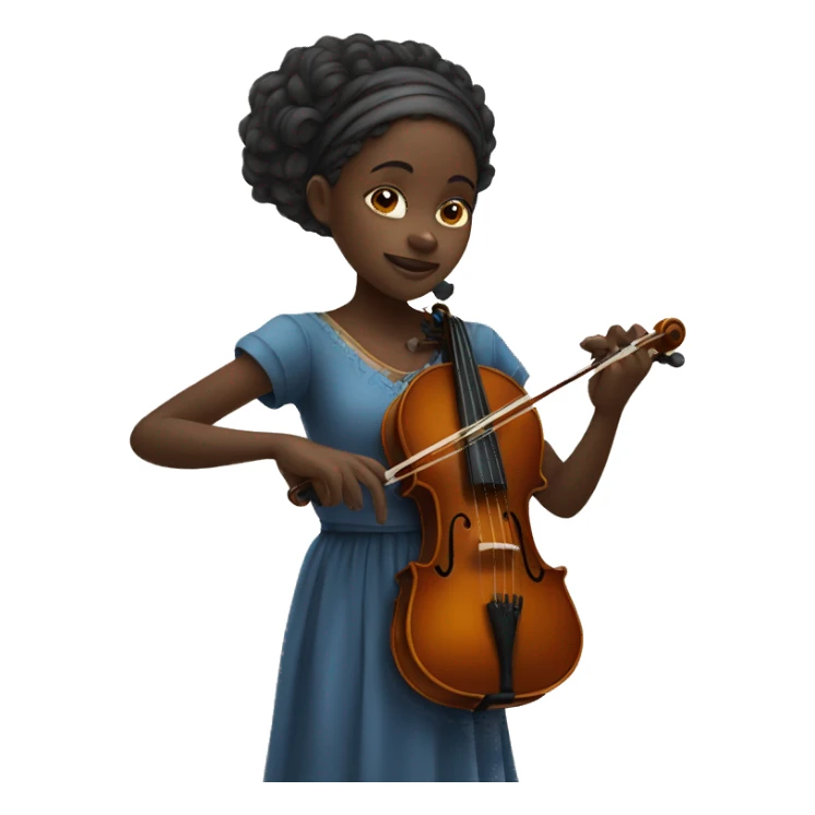African girl playing violin sticker