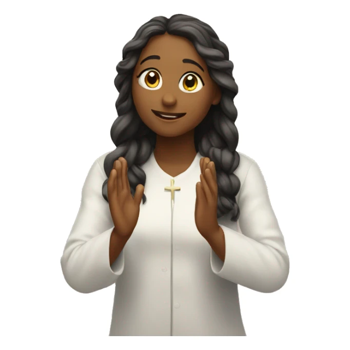 Girl praising god sticker