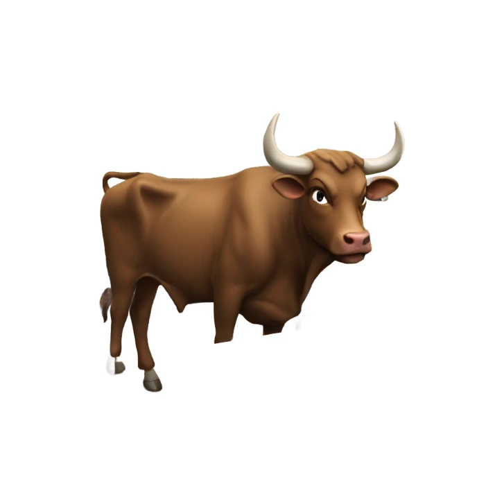bull sitting in a class room sticker