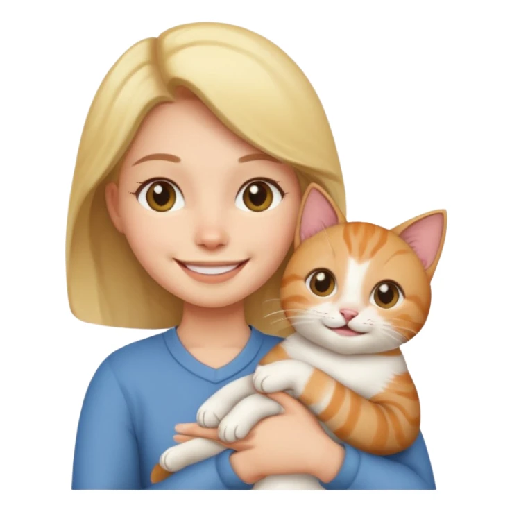 person with cat  sticker