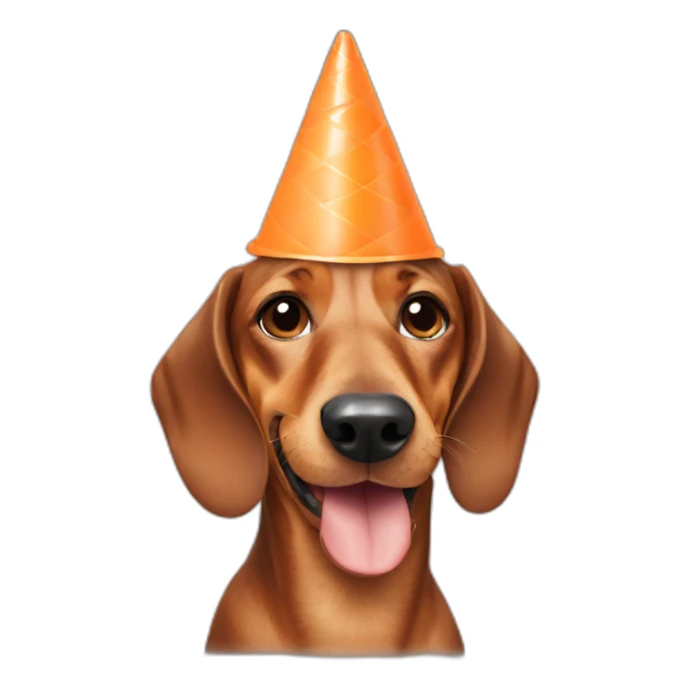 dachshund with a cone sticker