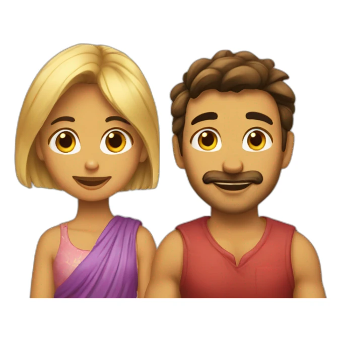 chico y chica besándose sticker