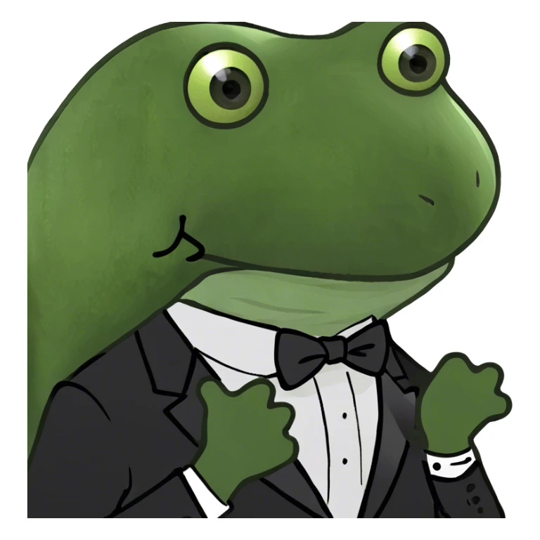 bufo wearing a black tuxedo  sticker