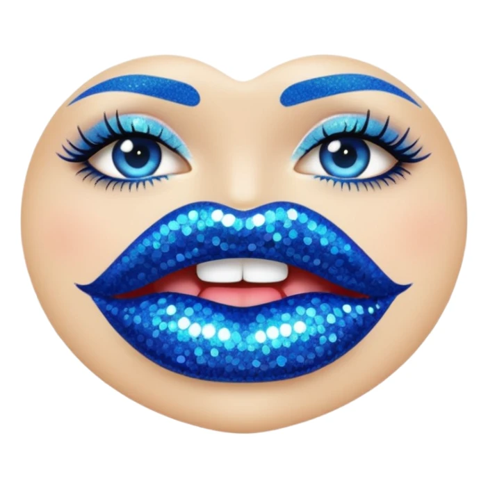 blue glitter lips sticker