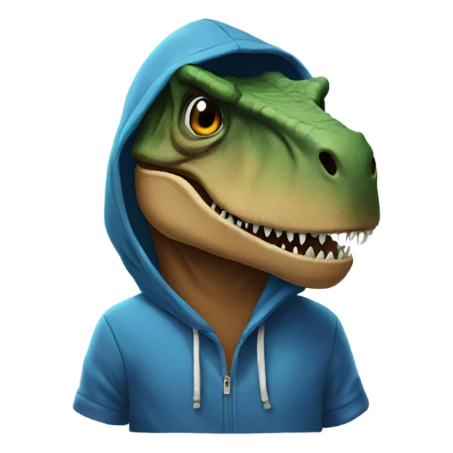T. rex wearing hoodie  sticker