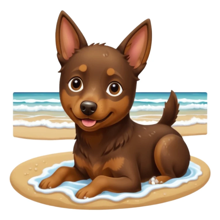 australian kelpie at the beach sticker