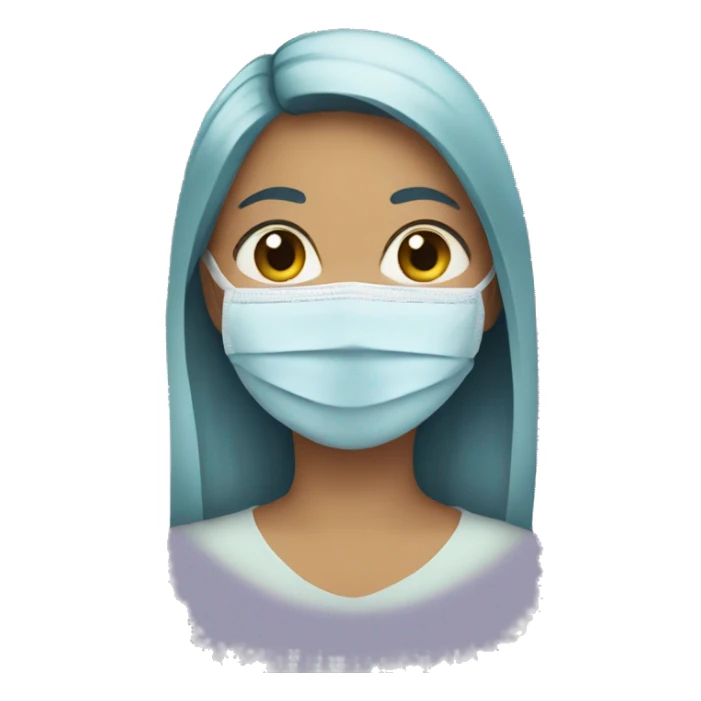A girl with a face mask on sticker