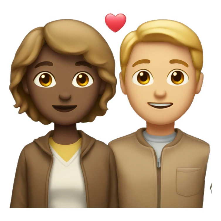 Light brown heart couple sticker