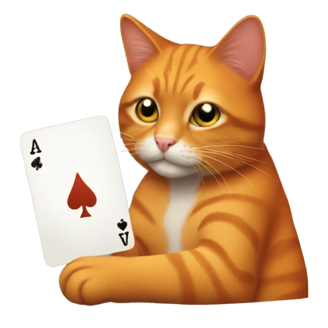 Orange cat playing poker sticker
