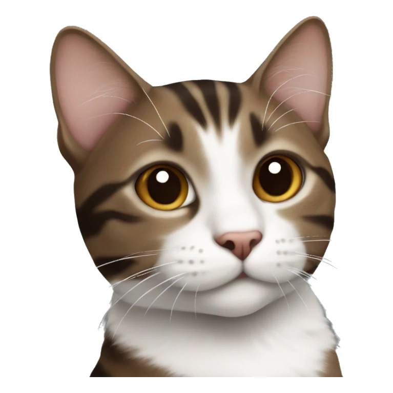 Dark Brown and white tabby cat  sticker