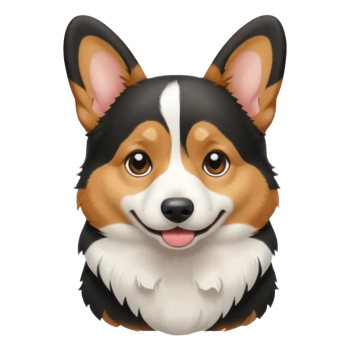  crying black tricolor corgi with no tail sticker