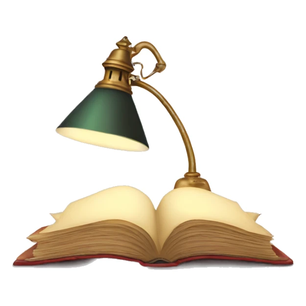 vintage lamp with open book sticker