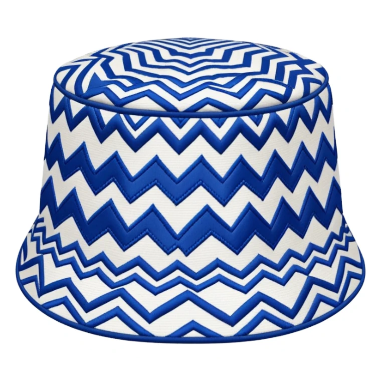 Khiva style doppa hat with zigzag patterns and blue details sticker