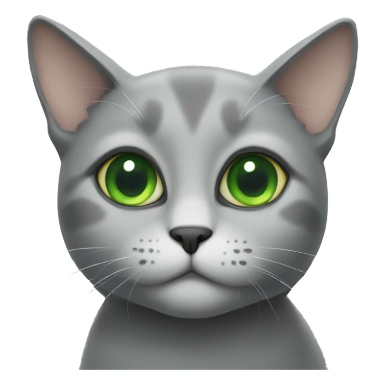 green eyed grey cat sticker