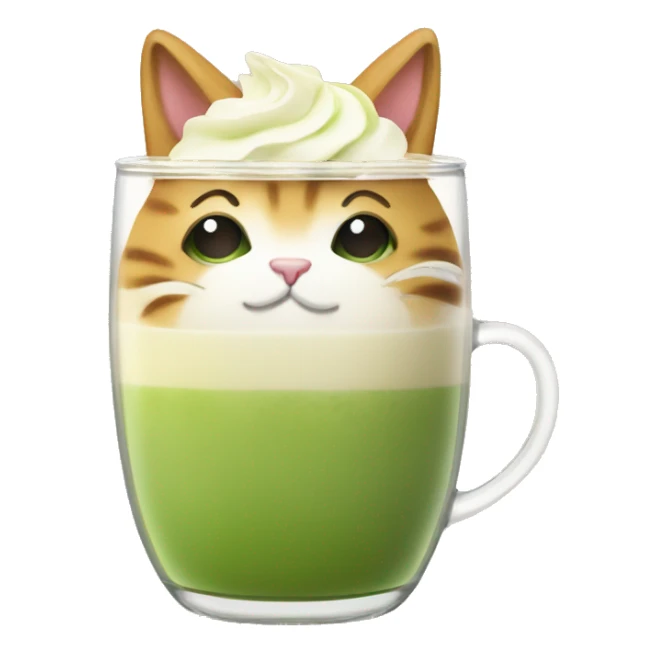 Fat cat drink matcha latte  sticker