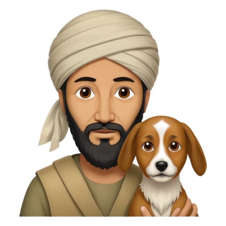 Osama bin Laden with a dog sticker