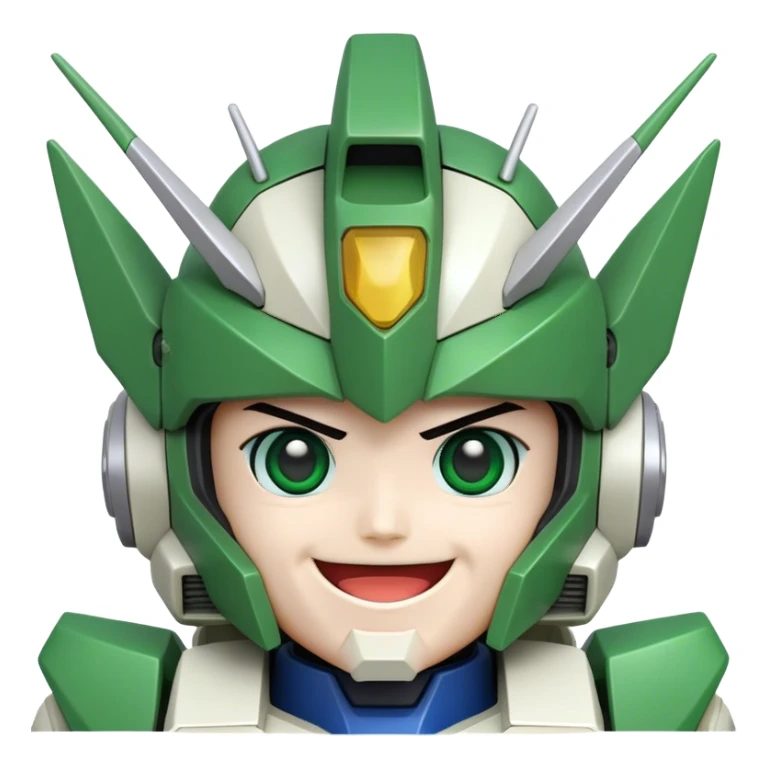 Green gundam happy face sticker